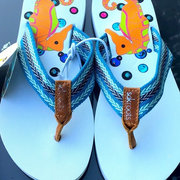 Seahorse flip flops Size7🐚 🌊 - Picture 6 of 8